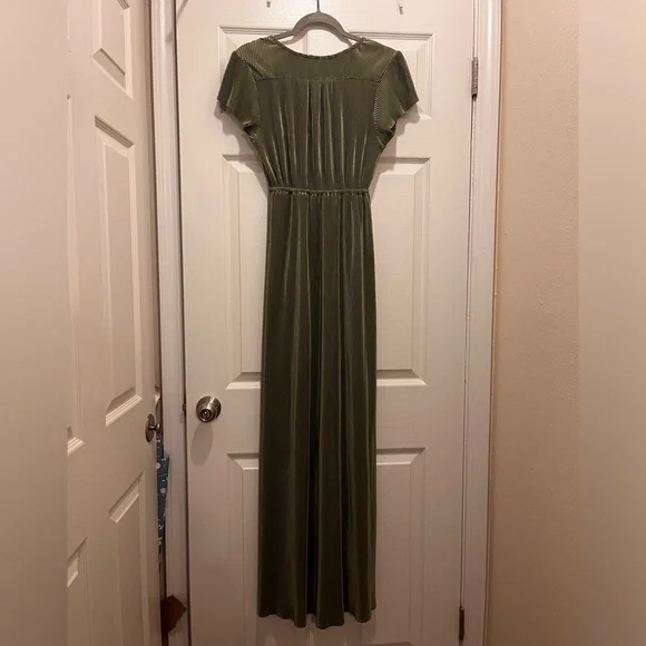 Baltic Born Athena - Sage Green Pleated Maxi Dress, Size Small - Picture 5 of 5